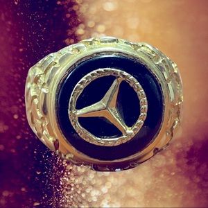 Men’s 14k Mercedez Benz Nugget Gold Ring